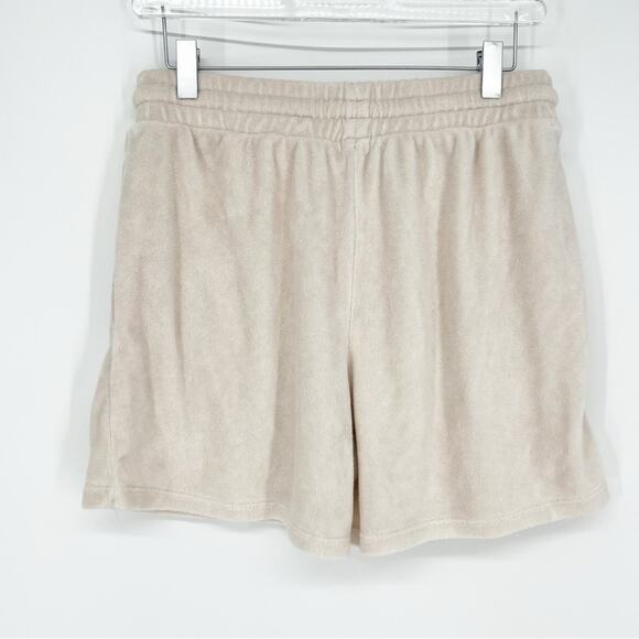 Aritzia Wilfred Free Terry Drawstring Shorts M Cream - Picture 3 of 6
